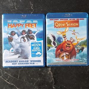 Factory Sealed Kids BluRay Movie Bundle - 2006 Happy Feet and 2006 Open Season